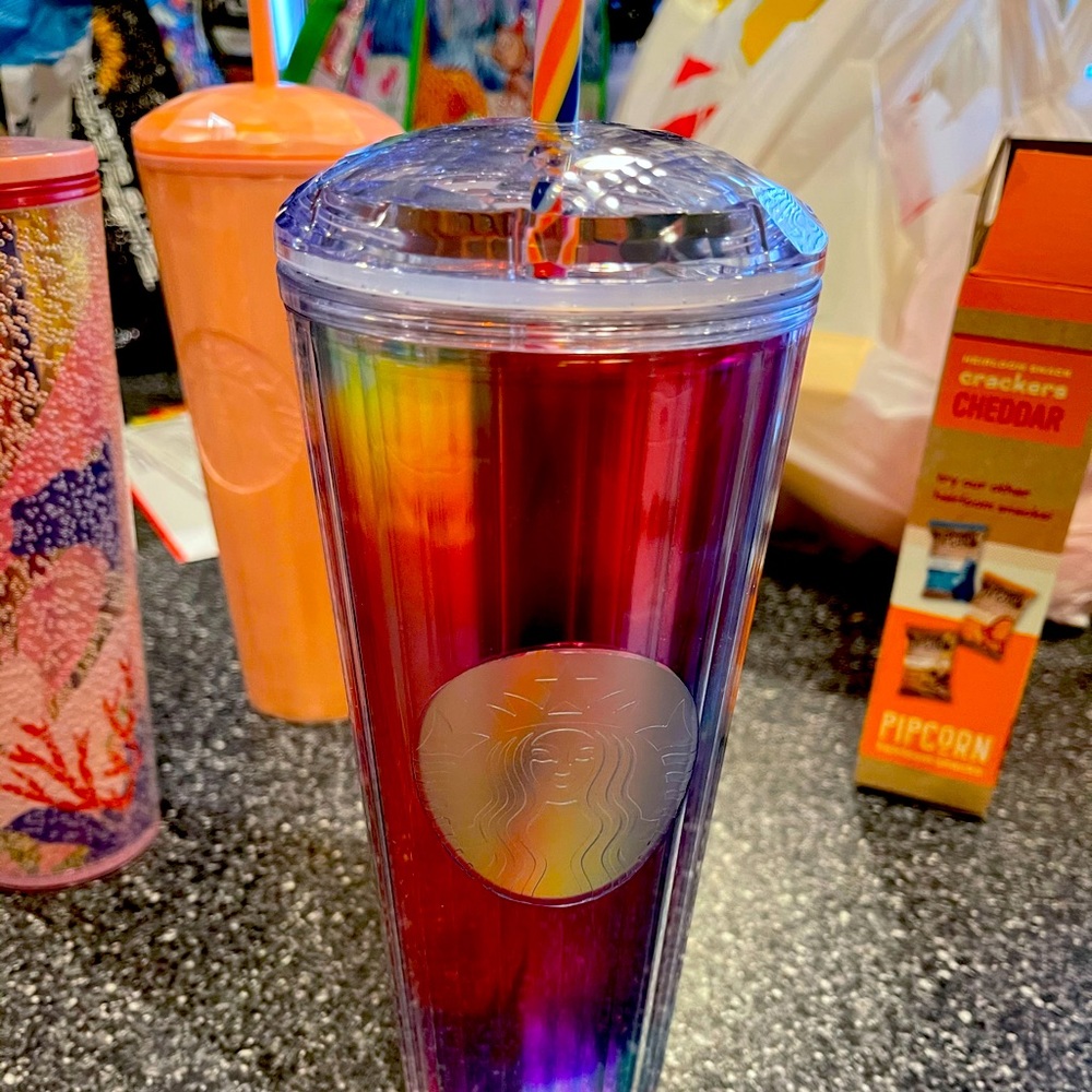 Starbucks Spring Tumbler Rainbow Disco Ball Top